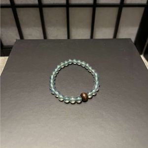Clear Teal Beaded Bracelet